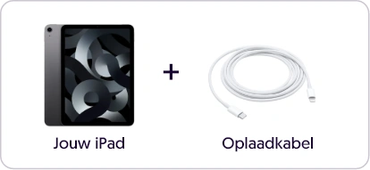 Jouw iPad en een oplaadkabel